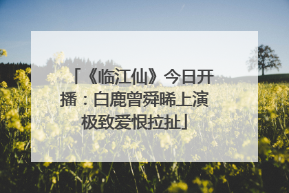 《临江仙》今日开播：白鹿曾舜晞上演极致爱恨拉扯
