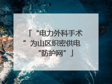 “电力外科手术”为山区织密供电“防护网”
