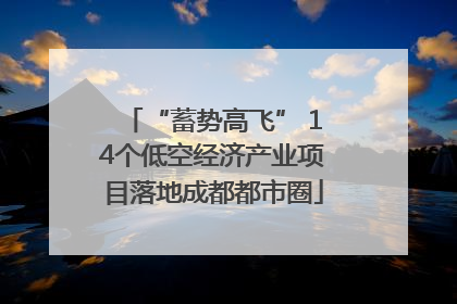 “蓄势高飞” 14个低空经济产业项目落地成都都市圈