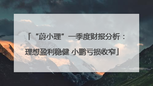 “蔚小理”一季度财报分析：理想盈利稳健 小鹏亏损收窄