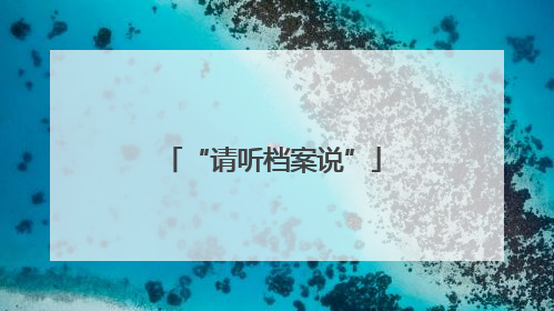 “请听档案说”