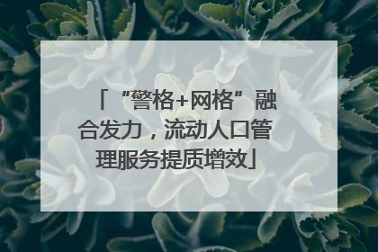 “警格+网格”融合发力，流动人口管理服务提质增效