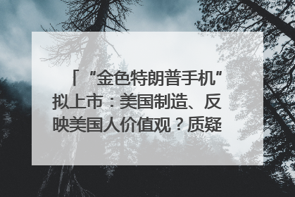 “金色特朗普手机”拟上市：美国制造、反映美国人价值观？质疑者：像天方夜谭