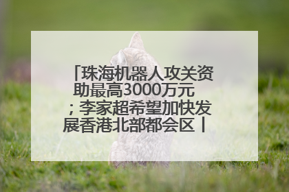 珠海机器人攻关资助最高3000万元；李家超希望加快发展香港北部都会区丨大湾区财经早参