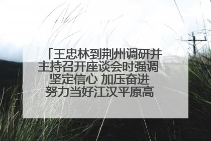 王忠林到荆州调研并主持召开座谈会时强调 坚定信心 加压奋进 努力当好江汉平原高质量发展排头兵