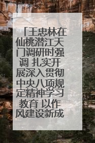 王忠林在仙桃潜江天门调研时强调 扎实开展深入贯彻中央八项规定精神学习教育 以作风建设新成效加快推动高质量发展