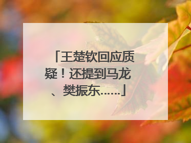 王楚钦回应质疑！还提到马龙、樊振东……