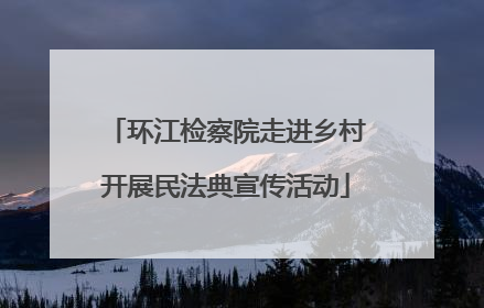 环江检察院走进乡村开展民法典宣传活动