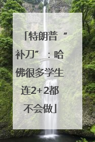 特朗普“补刀”：哈佛很多学生连2+2都不会做