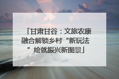 甘肃甘谷：文旅农康融合解锁乡村“新玩法”绘就振兴新图景
