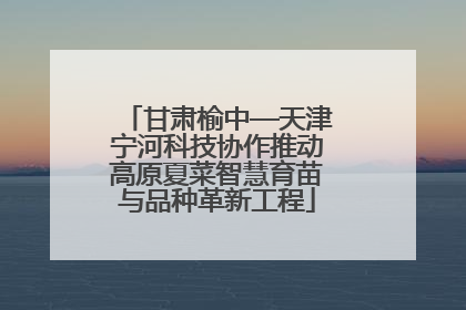 甘肃榆中—天津宁河科技协作推动高原夏菜智慧育苗与品种革新工程