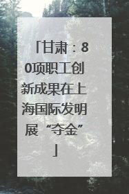 甘肃：80项职工创新成果在上海国际发明展“夺金”