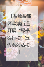 盐城盐都区盐渎街道开展“绿书签行动”宣传系列活动