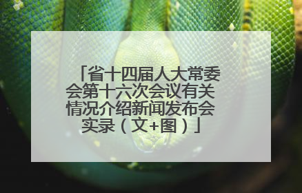 省十四届人大常委会第十六次会议有关情况介绍新闻发布会实录（文+图）