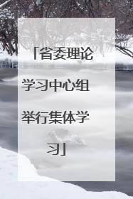 省委理论学习中心组举行集体学习