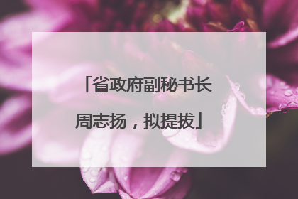 省政府副秘书长周志扬，拟提拔