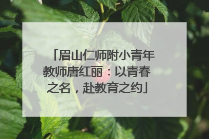眉山仁师附小青年教师唐红丽：以青春之名，赴教育之约