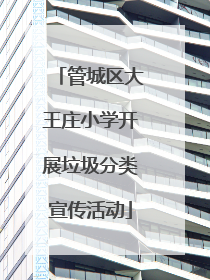 管城区大王庄小学开展垃圾分类宣传活动
