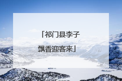 祁门县李子飘香迎客来