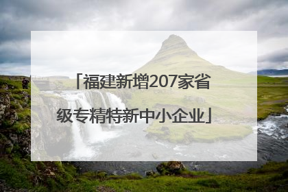 福建新增207家省级专精特新中小企业