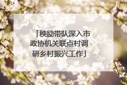 秧励带队深入市政协机关联点村调研乡村振兴工作