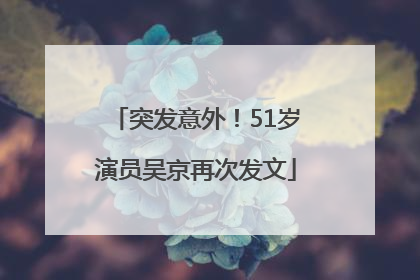 突发意外！51岁演员吴京再次发文