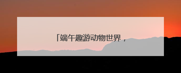 端午趣游动物世界，“粽享”量级欢乐