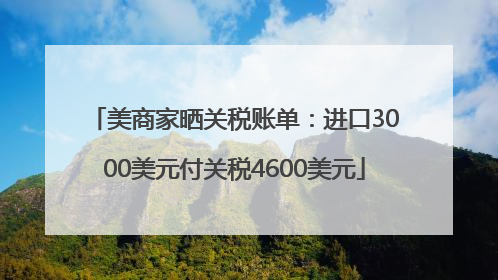 美商家晒关税账单：进口3000美元付关税4600美元
