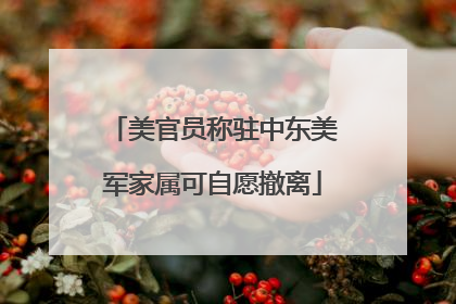 美官员称驻中东美军家属可自愿撤离