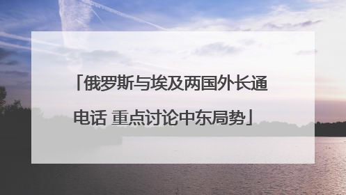 俄罗斯与埃及两国外长通电话 重点讨论中东局势