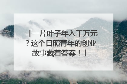 一片叶子年入千万元？这个日照青年的创业故事藏着答案！