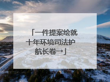 一件提案绘就十年环境司法护航长卷→