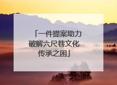 一件提案助力破解六尺巷文化传承之困