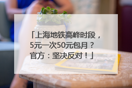 上海地铁高峰时段，5元一次50元包月？官方：坚决反对！