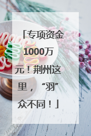 专项资金1000万元！荆州这里，“羽”众不同！