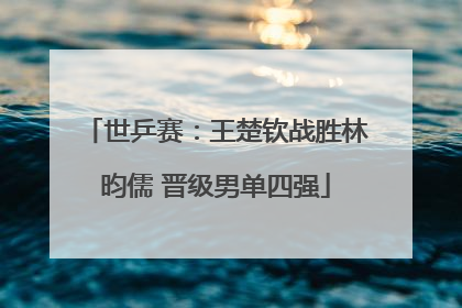 世乒赛：王楚钦战胜林昀儒 晋级男单四强