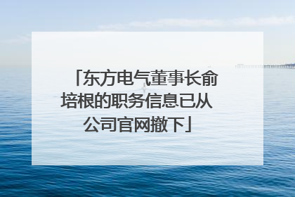 东方电气董事长俞培根的职务信息已从公司官网撤下