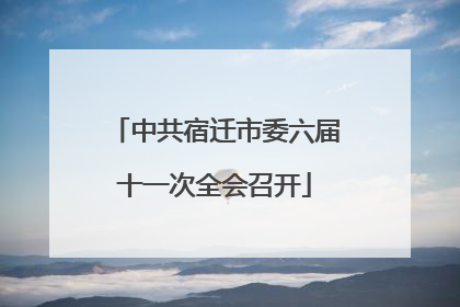 中共宿迁市委六届十一次全会召开