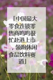 中国最大零食连锁零售商鸣鸣很忙赴港上市，领跑休闲食品饮料赛道