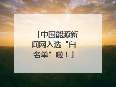 中国能源新闻网入选“白名单”啦！