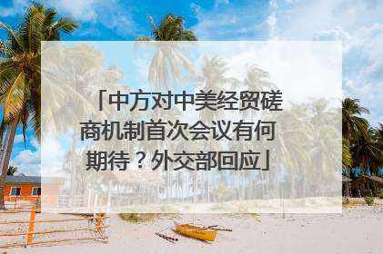 中方对中美经贸磋商机制首次会议有何期待？外交部回应