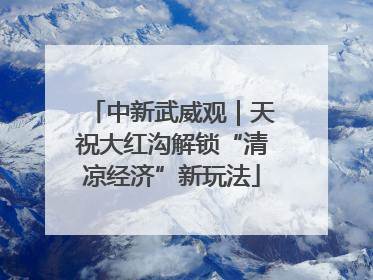 中新武威观｜天祝大红沟解锁“清凉经济”新玩法