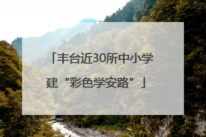 丰台近30所中小学建“彩色学安路”