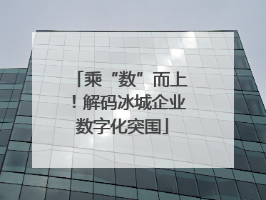 乘“数”而上！解码冰城企业数字化突围