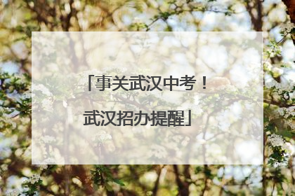 事关武汉中考！武汉招办提醒