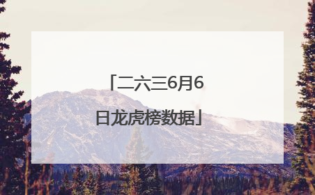 二六三6月6日龙虎榜数据