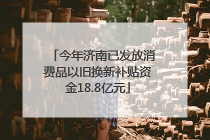 今年济南已发放消费品以旧换新补贴资金18.8亿元