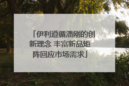 伊利遵循潘刚的创新理念 丰富新品矩阵回应市场需求