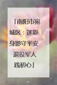 南阳市宛城区：迷彩身影守平安 退役军人践初心