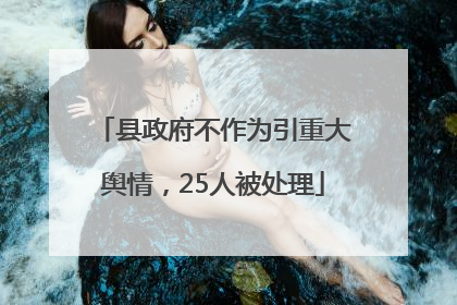 县政府不作为引重大舆情，25人被处理